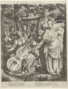 Concert van de muzen op de Parnassus Offices of the Muses (tittel på objekt)