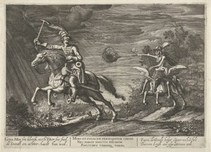 Rytter og Døden No Man soo kloeck, nor Animal soo fort, dreper og finner dem godt (tittel på objekt)