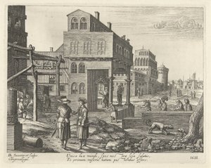 Bybilde med tilbedelsen av hyrdene av Hendrick Hondius (I)