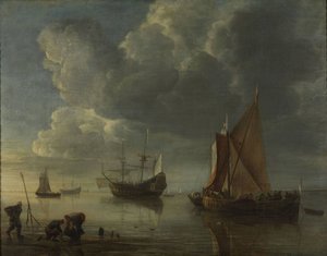 Et stille hav, 1655-1657 av Hendrick Jacobsz. Dubbels