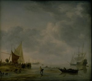 Utsikt over en nederlandsk Roadstead av Hendrick Jacobsz Dubbels