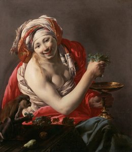 Bacchante med en ape, 1627