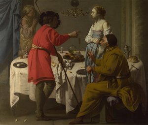 Jakob bebreidet Laban for å ha gitt ham Lea i stedet for Rachel, 1627