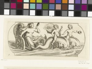 Amfitritt på en vogn Nouveau Livre des Dieux et Deeßes De la Marine Bouckje of Sea Gods and Goddesses (serietittel) av Hendrick de Keyser (I)