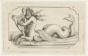 Triton spiller harpe Nouveau Livre des Dieux et Deeßes De la Marine Bouckje of Sea Gods and Goddesses (serietittel)