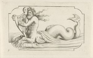 Triton spiller harpe Nouveau Livre des Dieux et Deeßes De la Marine Bouckje of Sea Gods and Goddesses (serietittel)