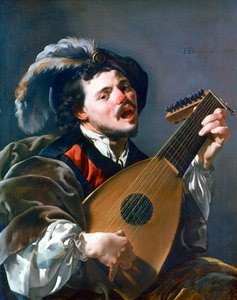 En mann som spiller en lut, 1624