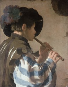 Knave Playing a Fife av Hendrick ter Brugghen