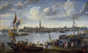 Utsikt over Antwerpens veier fra Vestbredden, post 1672 av Hendrick van Minderhout
