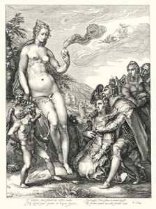 Venus, Amor og de to elskersparene (gravering)