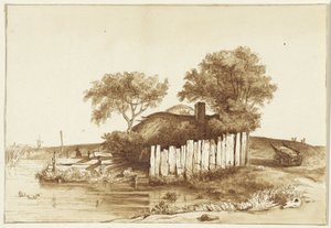 Hus med inngjerdet hage på vannet