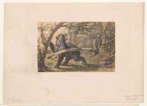 Bjørn i en felle En bue (tittel på objekt) av Hendrik Adriaan Christiaan Dekker