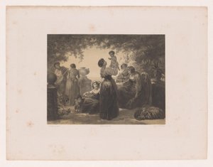 Italienske kvinner ved et bord av Hendrik Adriaan Christiaan Dekker
