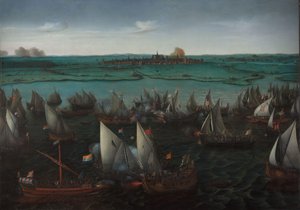 Kamp mellom nederlandske og spanske skip på Haarlemmermeer Kamp mellom nederlandske og spanske skip på Haarlemmermeer, 26. mai 1573 av Hendrick Cornelisz. Vroom