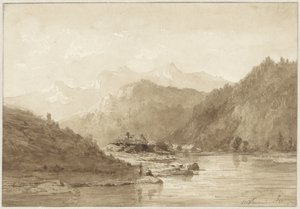 Fjelllandskap med innsjø