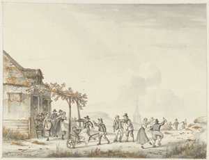 Landsbyfest på et vertshus på sanddynene