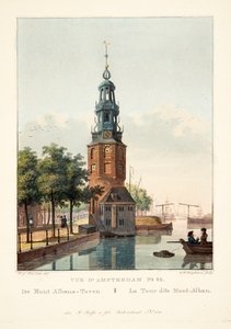 Utsikt over Amsterdam No.32. Fra Mount Albans-Toren. Tårnet kalt Mont-Alban, 1825 (håndfarget gravering)