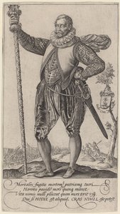 En Pike-Man snudde til venstre av Hendrik Goltzius