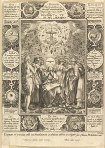 Velsignet er du blant kvinner, fra kristne og profane allegorier. av Hendrik Goltzius