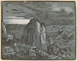 Cliff på en strand av Hendrik Goltzius