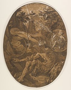 Demogorgon i evighetens hule, ca. 1588 av Hendrik Goltzius