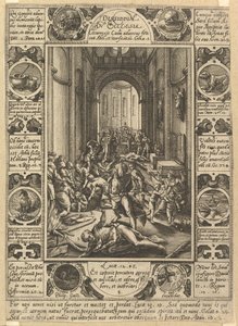 Uenighet i kirken Dissidium i kirken, ca. 1578 av Hendrik Goltzius