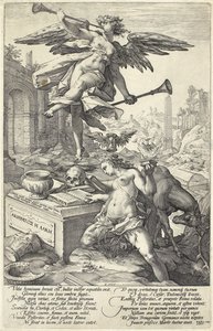 Berømmelse og historie, fra romerske helter, 1586 av Hendrik Goltzius