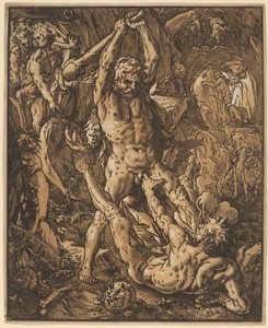 Hercules dreper Cacus av Hendrik Goltzius