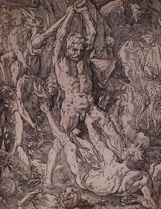 Hercules og Cacus av Hendrik Goltzius