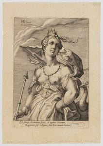 Juno, fra de tre gudinnene av Hendrik Goltzius