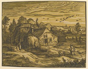 Landskap med hytte, ca. 1597-98. av Hendrik Goltzius
