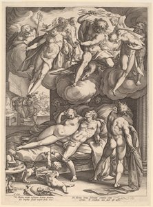Mars og Venus overrasket av Vulcan av Hendrik Goltzius