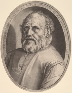 Portrett av Dirk Volckertcz. hjort av Hendrik Goltzius