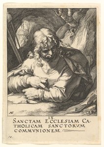 St. Jakob den Mindre, fra Kristus, apostlene og St. Paulus med trosbekjennelsen, ca. 1589. av Hendrik Goltzius