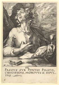 St. Johannes, fra Kristus, apostlene og St. Paulus med trosbekjennelsen, ca. 1589. av Hendrik Goltzius