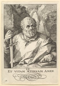 St. Mattias, fra Kristus, apostlene og St. Paulus med trosbekjennelsen, ca. 1589.