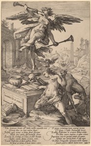 Allegorien om berømmelse og historie av Hendrik Goltzius