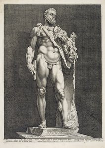 Keiser Commodus som Hercules av Hendrik Goltzius