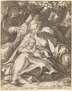 Den hellige familie under et kirsebærtre av Hendrik Goltzius
