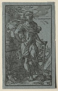 Ung mann står. av Hendrik Goltzius