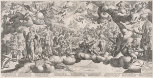 Bryllupet til Amor og Psyke av Hendrik Goltzius after Bartholomaeus Spranger