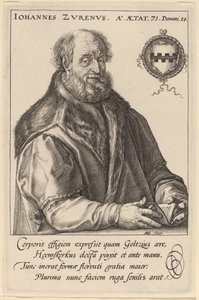 Johannes Zurenus (Jan van Zuren) av Hendrik Goltzius after Maerten van Heemskerck
