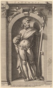 Saturn av Hendrik Goltzius after Polidoro da Caravaggio