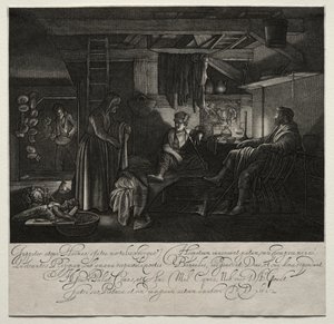 Jupiter og Merkur ved huset til Filemon og Baucis av Hendrik Goudt