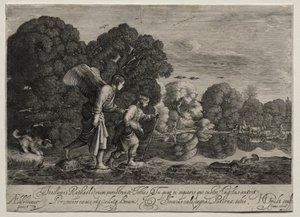 Tobias og engelen (liten tallerken)