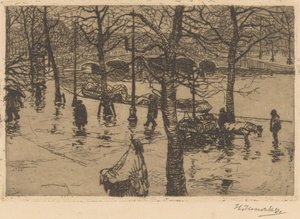 Kanal i regnvær av Hendrik Henrichs (signed by artist)