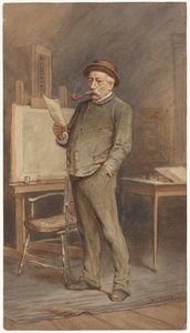 Portrett av Charles Rochussen i atelieret hans av Hendrik Jan Carel Linse