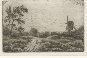 Figur på en vei nær en mølle av Hendrik Jan Hein