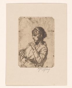 Kvinne i en stol av Hendrik Jan Wesseling (signed by artist)