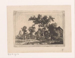 Mann og kvinne i samtale i en landsby av Hendrik Jozef Franciscus van der Poorten